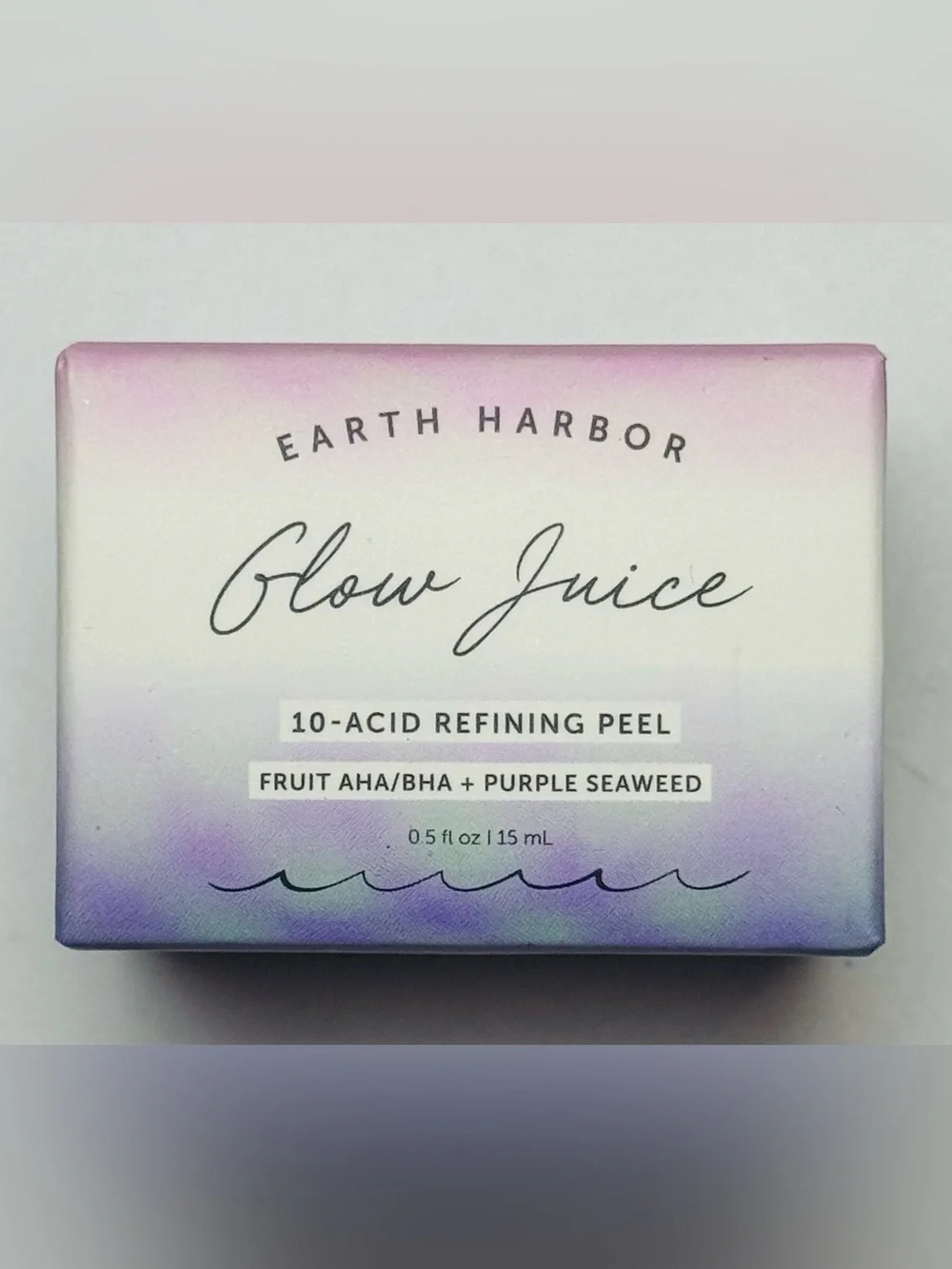 Earth Harbor Glow Juice 10-Acid Refining Peel AHA BHA Purple Seaweed 0.5 oz 15mL